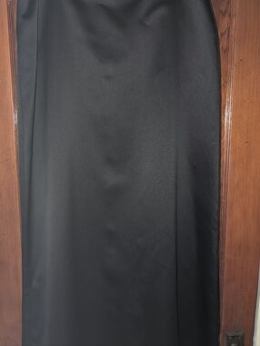 Black Satin Formal Skirt, Size 16, Concert Wear, Classic Maxi